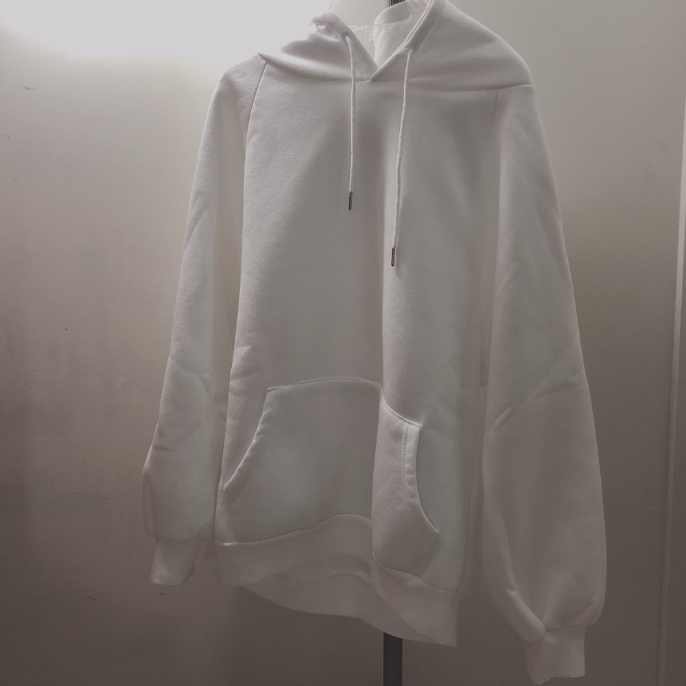 Plain white hoodie